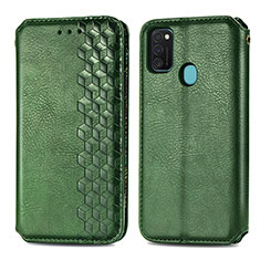 Leather Case Stands Flip Cover Holder S01D for Samsung Galaxy M30s Green