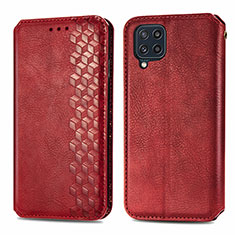 Leather Case Stands Flip Cover Holder S01D for Samsung Galaxy M32 4G Red