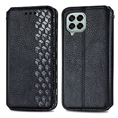 Leather Case Stands Flip Cover Holder S01D for Samsung Galaxy M33 5G Black