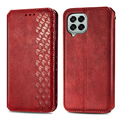 Leather Case Stands Flip Cover Holder S01D for Samsung Galaxy M33 5G Red