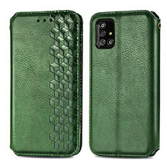 Leather Case Stands Flip Cover Holder S01D for Samsung Galaxy M40S Green