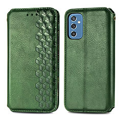 Leather Case Stands Flip Cover Holder S01D for Samsung Galaxy M52 5G Green