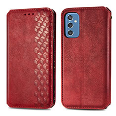 Leather Case Stands Flip Cover Holder S01D for Samsung Galaxy M52 5G Red