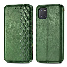 Leather Case Stands Flip Cover Holder S01D for Samsung Galaxy M60s Green