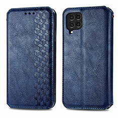 Leather Case Stands Flip Cover Holder S01D for Samsung Galaxy M62 4G Blue