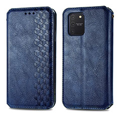 Leather Case Stands Flip Cover Holder S01D for Samsung Galaxy M80S Blue