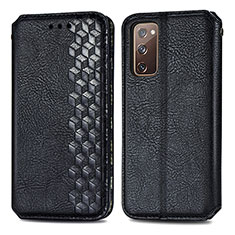 Leather Case Stands Flip Cover Holder S01D for Samsung Galaxy S20 FE 4G Black