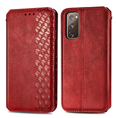 Leather Case Stands Flip Cover Holder S01D for Samsung Galaxy S20 Lite 5G Red