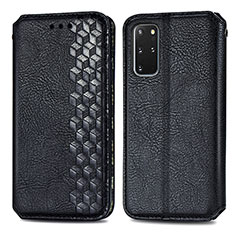 Leather Case Stands Flip Cover Holder S01D for Samsung Galaxy S20 Plus 5G Black