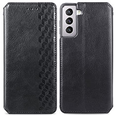 Leather Case Stands Flip Cover Holder S01D for Samsung Galaxy S21 FE 5G Black