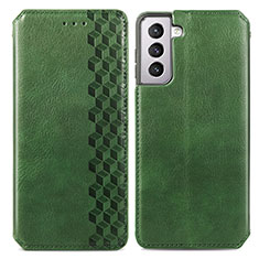 Leather Case Stands Flip Cover Holder S01D for Samsung Galaxy S23 Plus 5G Green
