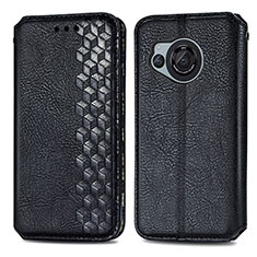 Leather Case Stands Flip Cover Holder S01D for Sharp Aquos R8 Black