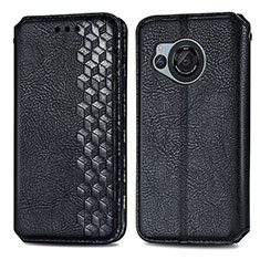 Leather Case Stands Flip Cover Holder S01D for Sharp Aquos R8s Black