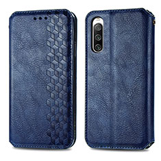 Leather Case Stands Flip Cover Holder S01D for Sony Xperia 10 IV SO-52C Blue