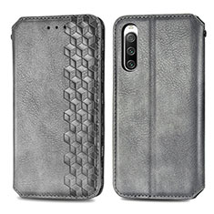 Leather Case Stands Flip Cover Holder S01D for Sony Xperia 10 IV SO-52C Gray