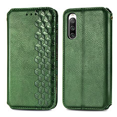 Leather Case Stands Flip Cover Holder S01D for Sony Xperia 10 IV SO-52C Green