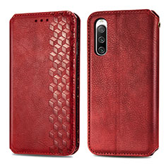 Leather Case Stands Flip Cover Holder S01D for Sony Xperia 10 IV SO-52C Red