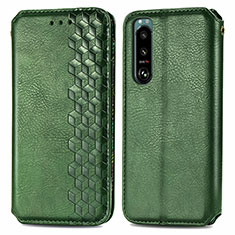 Leather Case Stands Flip Cover Holder S01D for Sony Xperia 5 IV Green