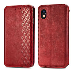 Leather Case Stands Flip Cover Holder S01D for Sony Xperia Ace III Red