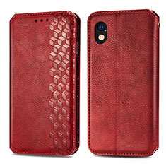 Leather Case Stands Flip Cover Holder S01D for Sony Xperia Ace III SO-53C Red