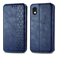 Leather Case Stands Flip Cover Holder S01D for Sony Xperia Ace III SOG08 Blue