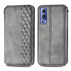 Leather Case Stands Flip Cover Holder S01D for Vivo iQOO Z3 5G Gray