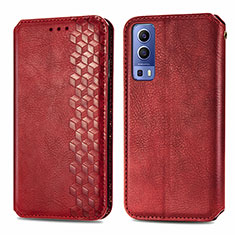 Leather Case Stands Flip Cover Holder S01D for Vivo iQOO Z3 5G Red