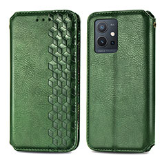 Leather Case Stands Flip Cover Holder S01D for Vivo iQOO Z6 5G Green
