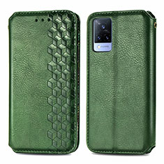 Leather Case Stands Flip Cover Holder S01D for Vivo V21s 5G Green