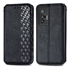 Leather Case Stands Flip Cover Holder S01D for Vivo X70 5G Black
