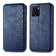 Leather Case Stands Flip Cover Holder S01D for Vivo Y01 Blue