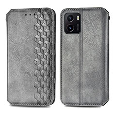 Leather Case Stands Flip Cover Holder S01D for Vivo Y01A Gray