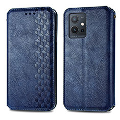 Leather Case Stands Flip Cover Holder S01D for Vivo Y30 5G Blue