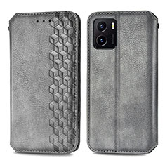 Leather Case Stands Flip Cover Holder S01D for Vivo Y32t Gray