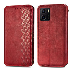 Leather Case Stands Flip Cover Holder S01D for Vivo Y32t Red