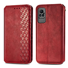 Leather Case Stands Flip Cover Holder S01D for Xiaomi Civi 1S 5G Red