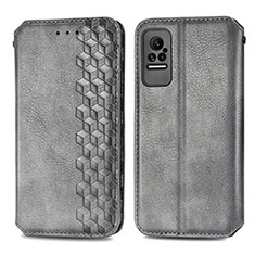 Leather Case Stands Flip Cover Holder S01D for Xiaomi Civi 5G Gray