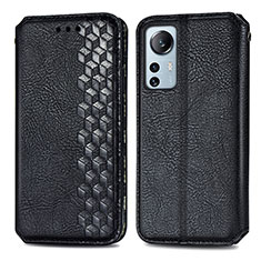 Leather Case Stands Flip Cover Holder S01D for Xiaomi Mi 12 Pro 5G Black