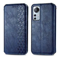 Leather Case Stands Flip Cover Holder S01D for Xiaomi Mi 12 Pro 5G Blue