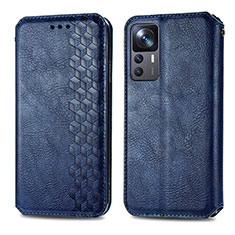 Leather Case Stands Flip Cover Holder S01D for Xiaomi Mi 12T 5G Blue