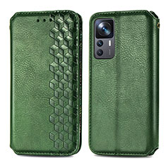 Leather Case Stands Flip Cover Holder S01D for Xiaomi Mi 12T 5G Green