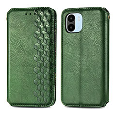 Leather Case Stands Flip Cover Holder S01D for Xiaomi Poco C50 Green