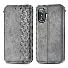 Leather Case Stands Flip Cover Holder S01D for Xiaomi Poco F3 GT 5G Gray