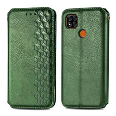 Leather Case Stands Flip Cover Holder S01D for Xiaomi Redmi 10A 4G Green