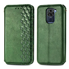 Leather Case Stands Flip Cover Holder S01D for Xiaomi Redmi 10X 4G Green