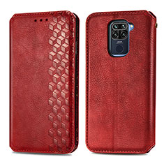 Leather Case Stands Flip Cover Holder S01D for Xiaomi Redmi 10X 4G Red