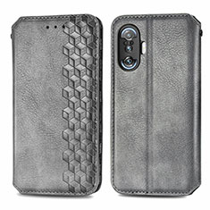 Leather Case Stands Flip Cover Holder S01D for Xiaomi Redmi K40 Gaming 5G Gray