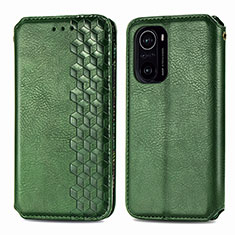 Leather Case Stands Flip Cover Holder S01D for Xiaomi Redmi K40 Pro+ Plus 5G Green