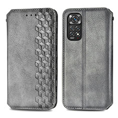 Leather Case Stands Flip Cover Holder S01D for Xiaomi Redmi Note 12 Pro 4G Gray