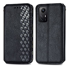 Leather Case Stands Flip Cover Holder S01D for Xiaomi Redmi Note 12S Black